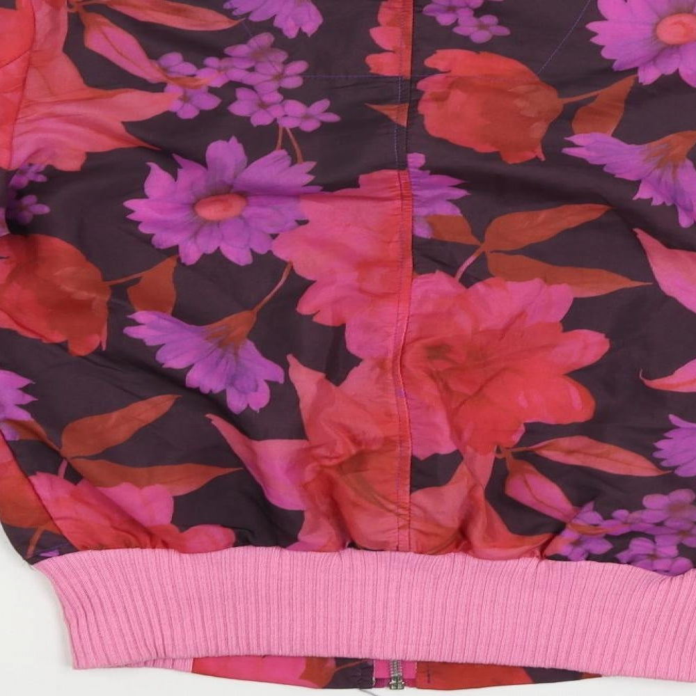 En Boga Womens Multicoloured Floral Bomber Jacket Jacket Size S Zip - Lightweight