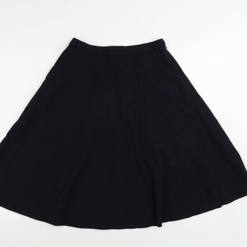 Zara Womens Blue Polyester Flare Skirt Size S Zip - Elastic Waist