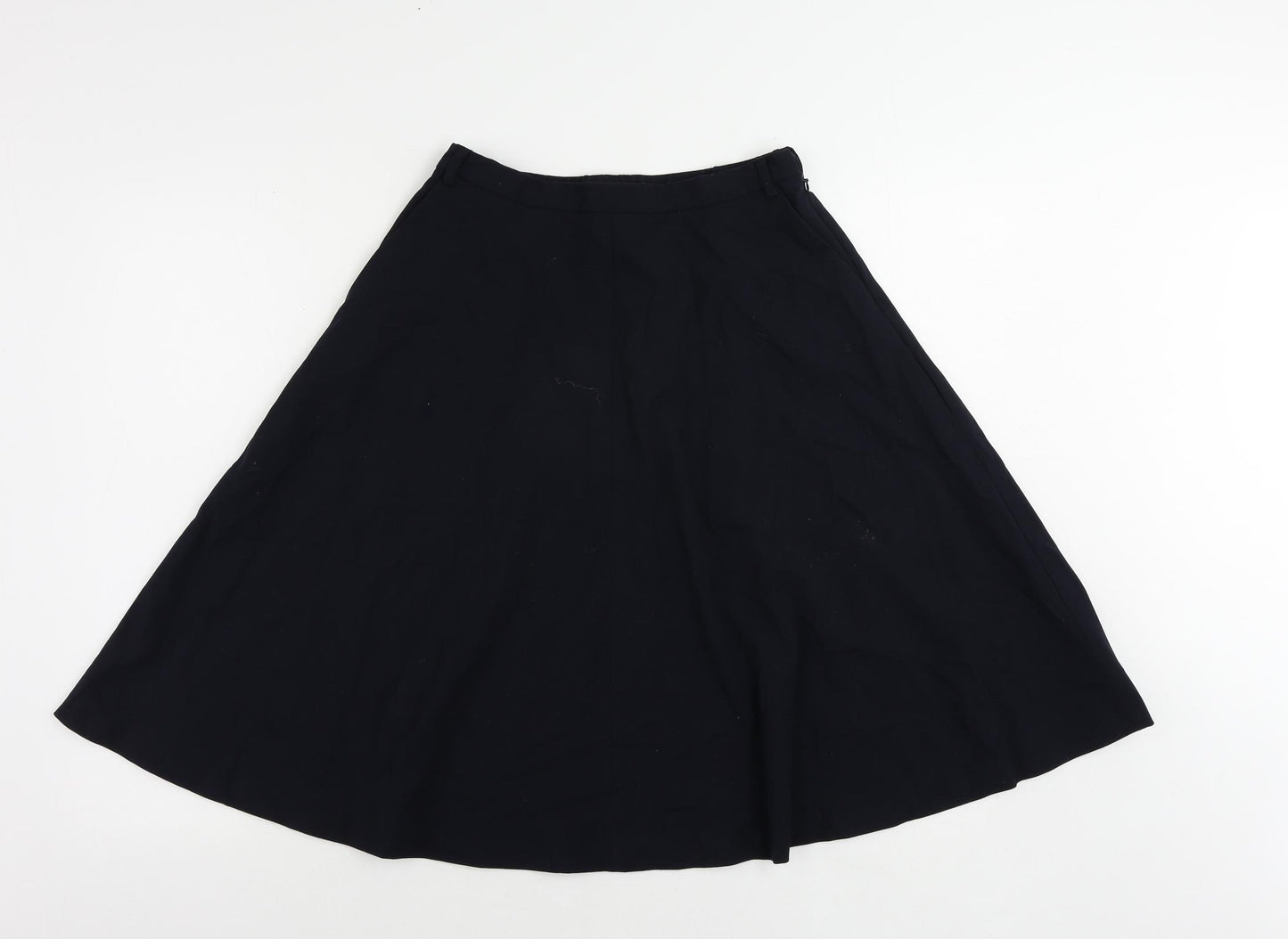 Zara Womens Blue Polyester Flare Skirt Size S Zip - Elastic Waist
