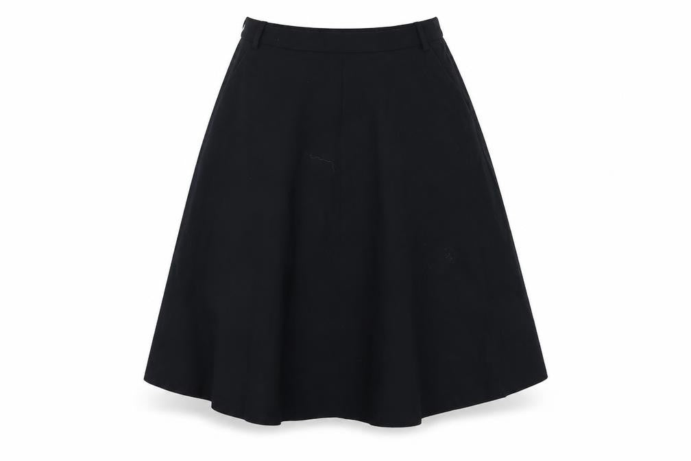 Zara Womens Blue Polyester Flare Skirt Size S Zip - Elastic Waist