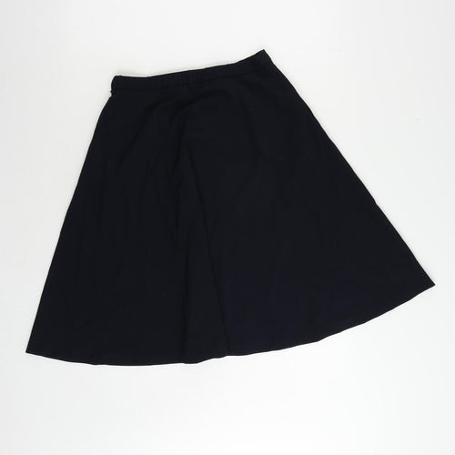 Zara Womens Blue Polyester Flare Skirt Size S Zip - Elastic Waist