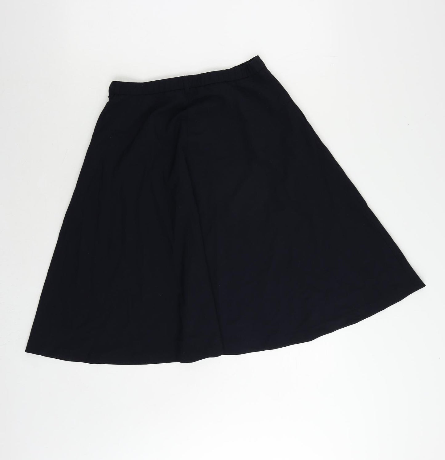 Zara Womens Blue Polyester Flare Skirt Size S Zip - Elastic Waist