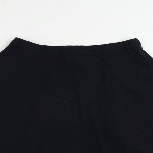 Zara Womens Blue Polyester Flare Skirt Size S Zip - Elastic Waist