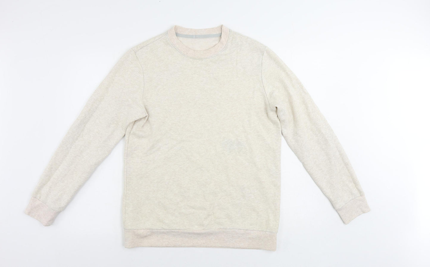 Find Mens Beige Cotton Pullover Sweatshirt Size S