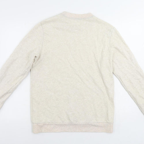 Find Mens Beige Cotton Pullover Sweatshirt Size S