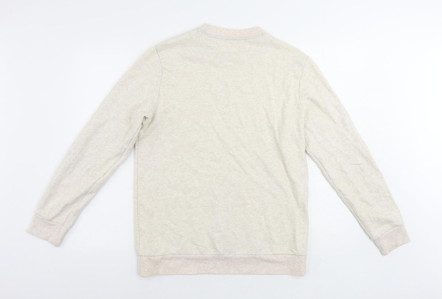 Find Mens Beige Cotton Pullover Sweatshirt Size S
