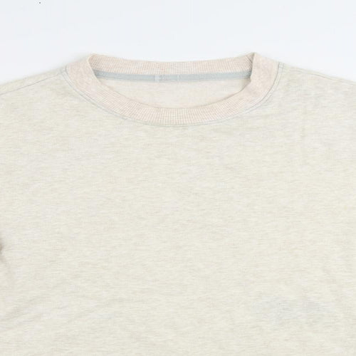 Find Mens Beige Cotton Pullover Sweatshirt Size S