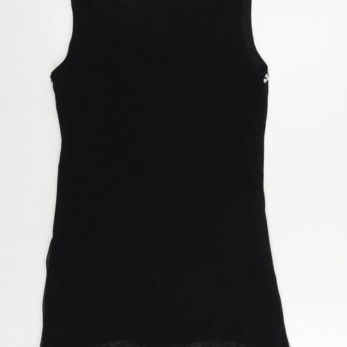 Select Womens Black Polyester Shift Size L Boat Neck Pullover - Embellished