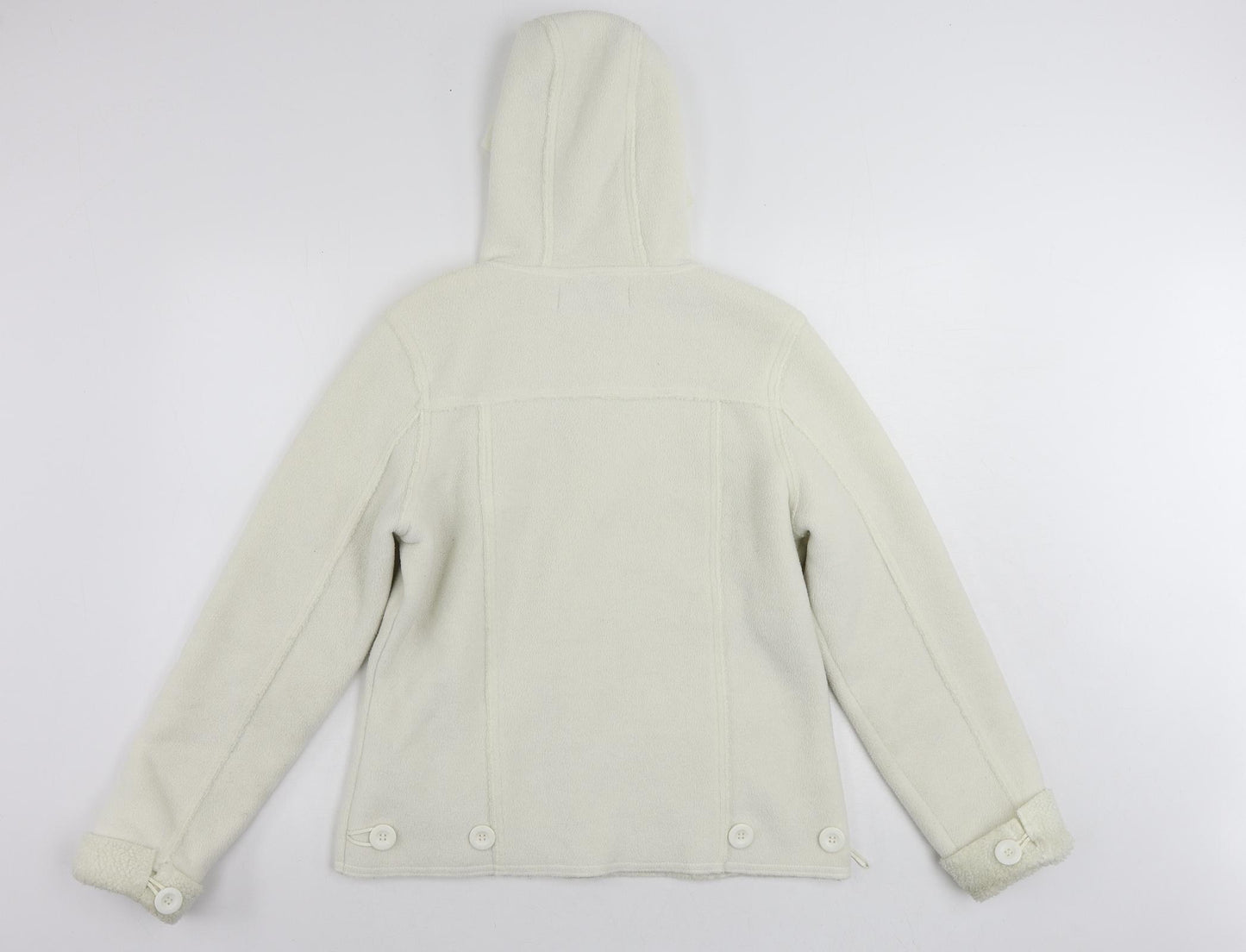 Falmer Womens White Jacket Size 12 Button - Hooded