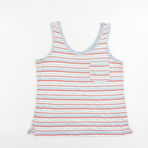 NEXT Womens Multicoloured Striped Cotton Basic Tank Size 6 Scoop Neck