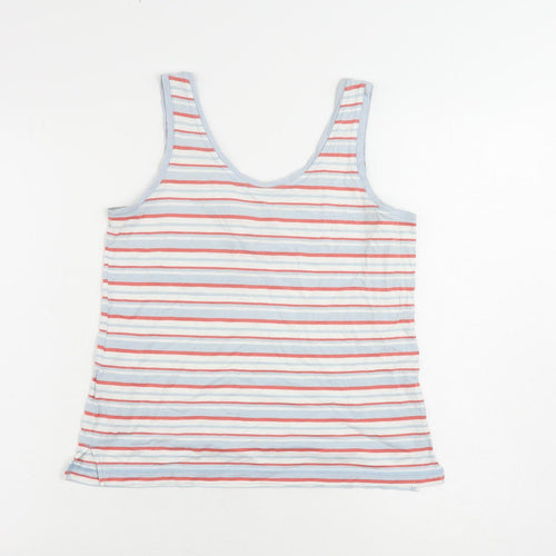 NEXT Womens Multicoloured Striped Cotton Basic Tank Size 6 Scoop Neck