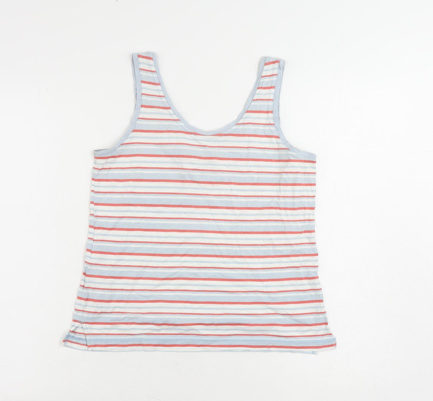 NEXT Womens Multicoloured Striped Cotton Basic Tank Size 6 Scoop Neck