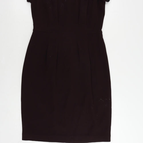 Jigsaw Womens Purple Polyester Pencil Dress Size 10 Boat Neck Zip