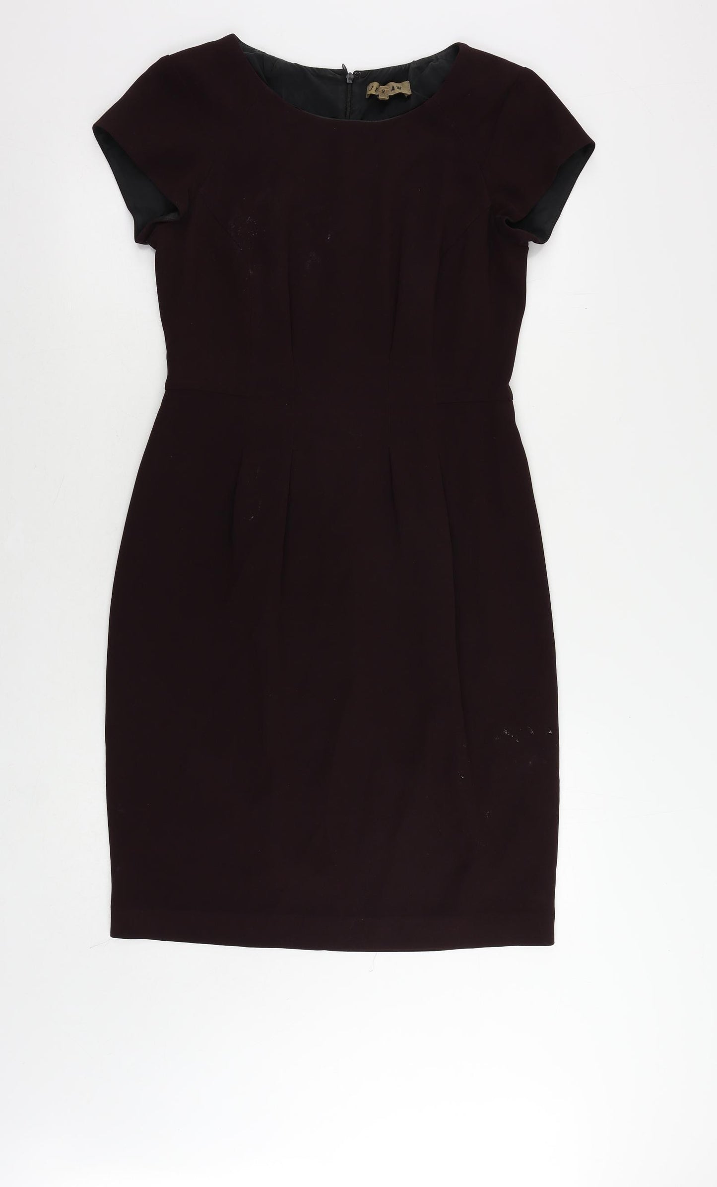 Jigsaw Womens Purple Polyester Pencil Dress Size 10 Boat Neck Zip
