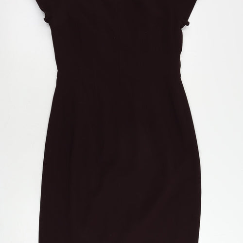 Jigsaw Womens Purple Polyester Pencil Dress Size 10 Boat Neck Zip