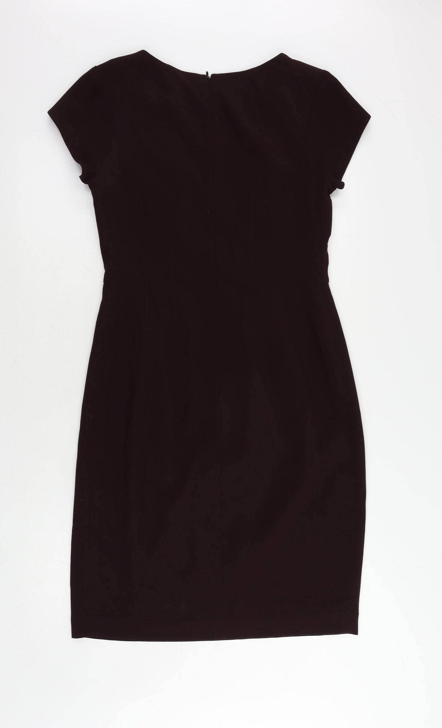 Jigsaw Womens Purple Polyester Pencil Dress Size 10 Boat Neck Zip