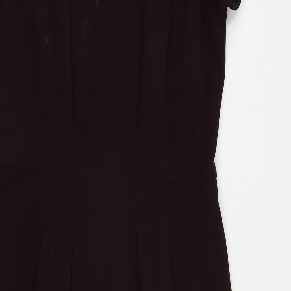 Jigsaw Womens Purple Polyester Pencil Dress Size 10 Boat Neck Zip