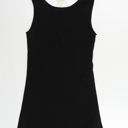 Club L Womens Black Polyester Shift Size S Boat Neck Pullover - Embellished