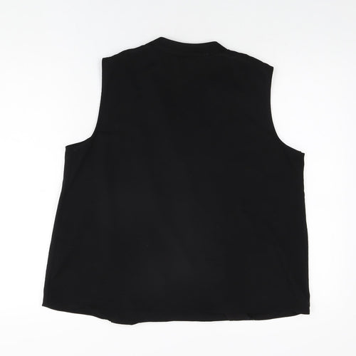 Wallis Womens Black Polyester Basic T-Shirt Size 16 V-Neck