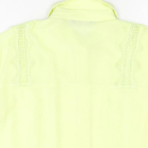 Marks and Spencer Womens Yellow Polyester Basic Button-Up Size 12 Collared
