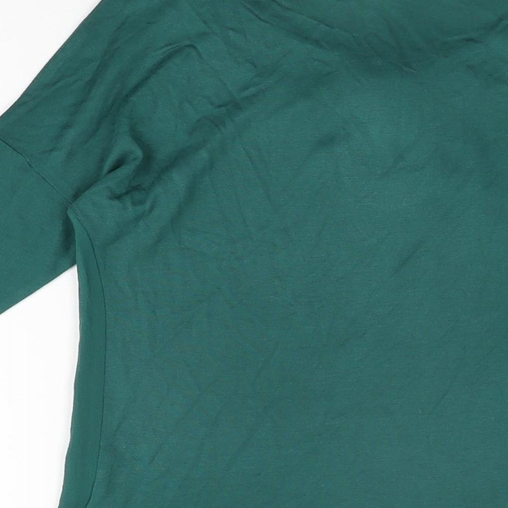 ORSAY Womens Green Viscose Basic T-Shirt Size XS Boat Neck