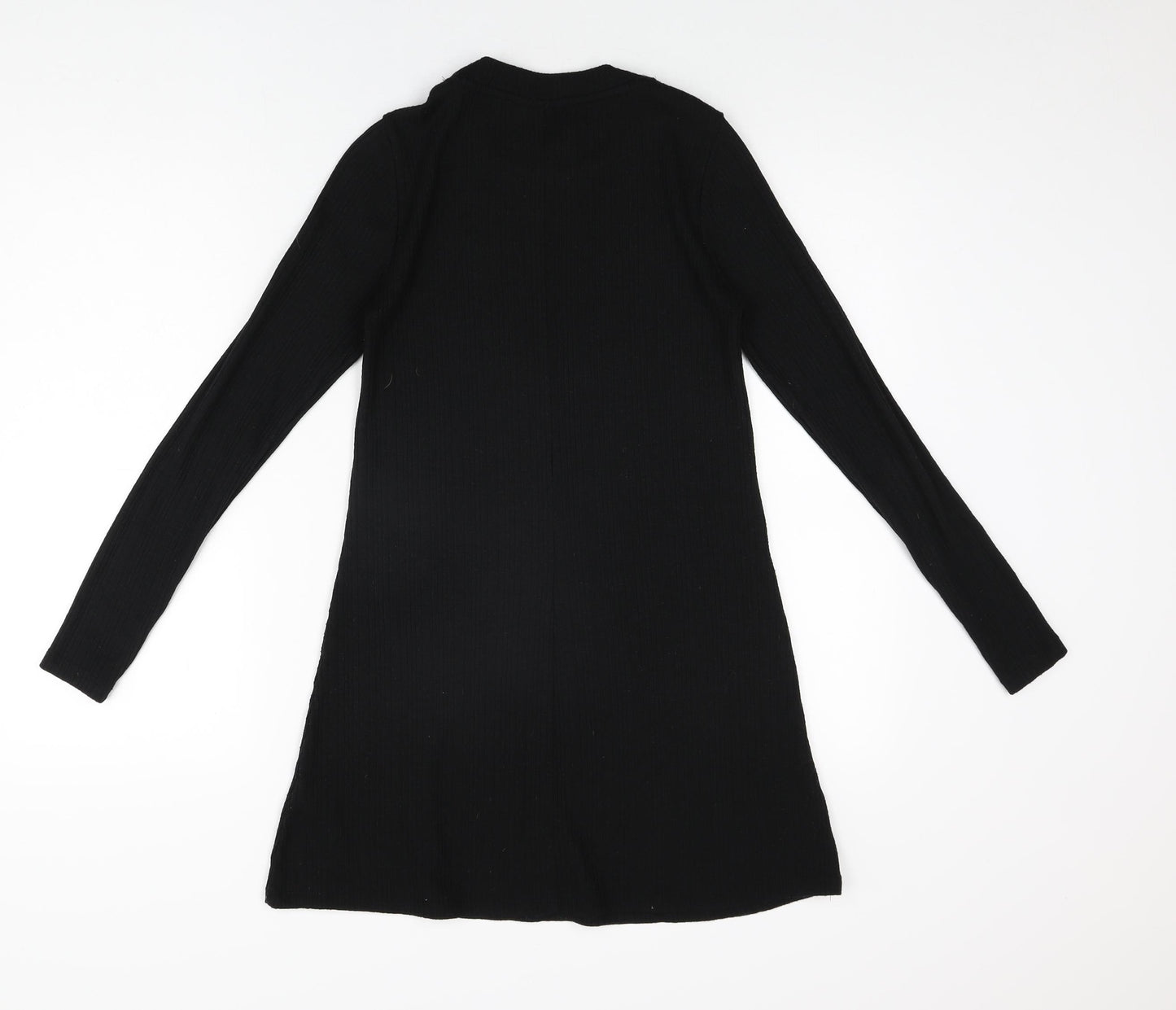 Topshop Womens Black Polyester Shift Size 8 High Neck Pullover