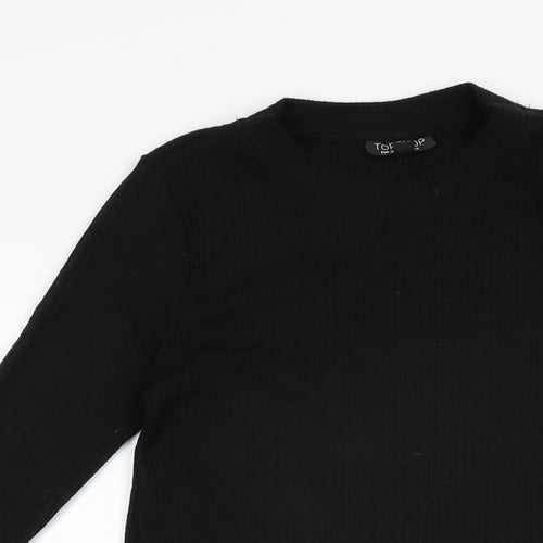 Topshop Womens Black Polyester Shift Size 8 High Neck Pullover