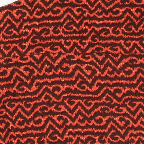 Per Una Womens Red Geometric Viscose Basic T-Shirt Size 10 V-Neck