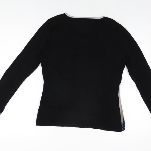 Catherine Malandrino Womens Multicoloured Geometric Viscose Basic T-Shirt Size L Round Neck