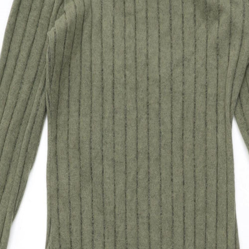 Ginger Womens Green Polyester Bodycon Size M Round Neck Pullover