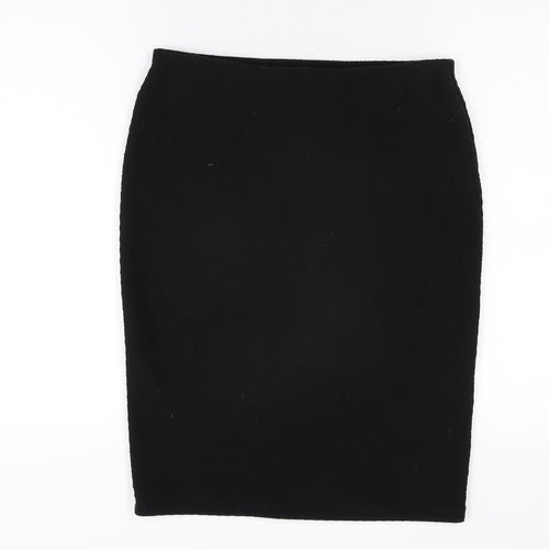 Marks and Spencer Womens Black Polyester Straight & Pencil Skirt Size 12
