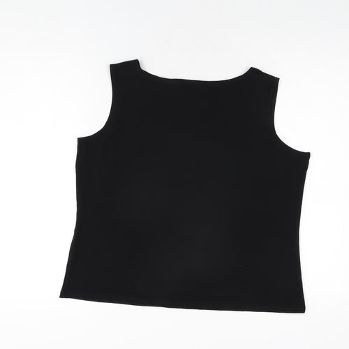 CMD Womens Black Polyester Basic T-Shirt Size XL Round Neck