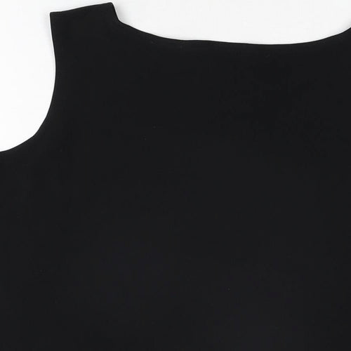 CMD Womens Black Polyester Basic T-Shirt Size XL Round Neck