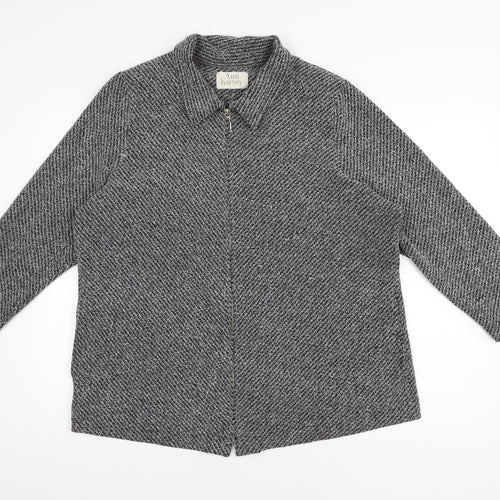 Ann Harvey Womens Grey Jacket Size 20 Zip