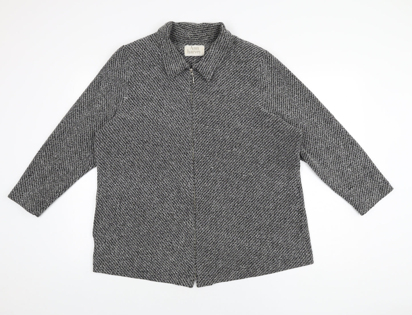 Ann Harvey Womens Grey Jacket Size 20 Zip