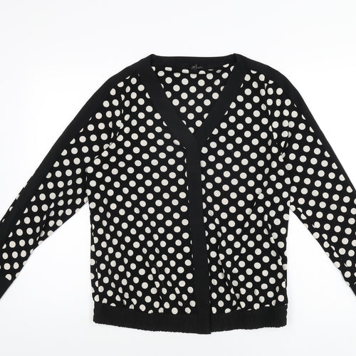 NEXT Womens Black Polka Dot Polyester Basic Blouse Size 14 V-Neck