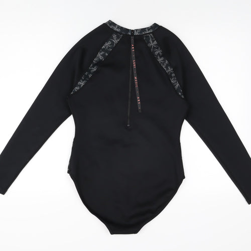 Mambo Womens Black Polyester One Piece Size 12