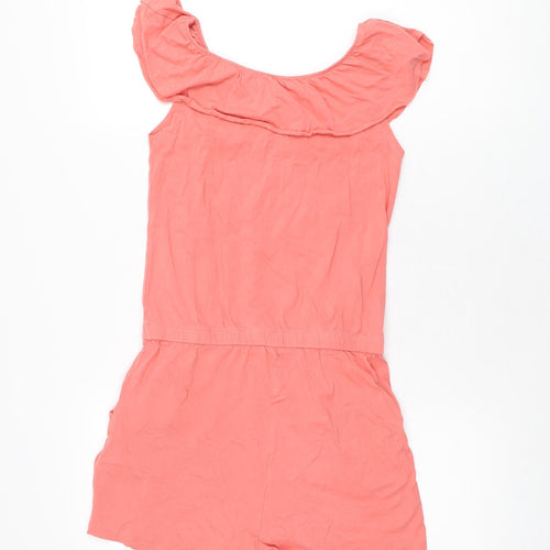 Pepperts Girls Pink Cotton Playsuit One-Piece Size 10-11 Years L3 in Pullover