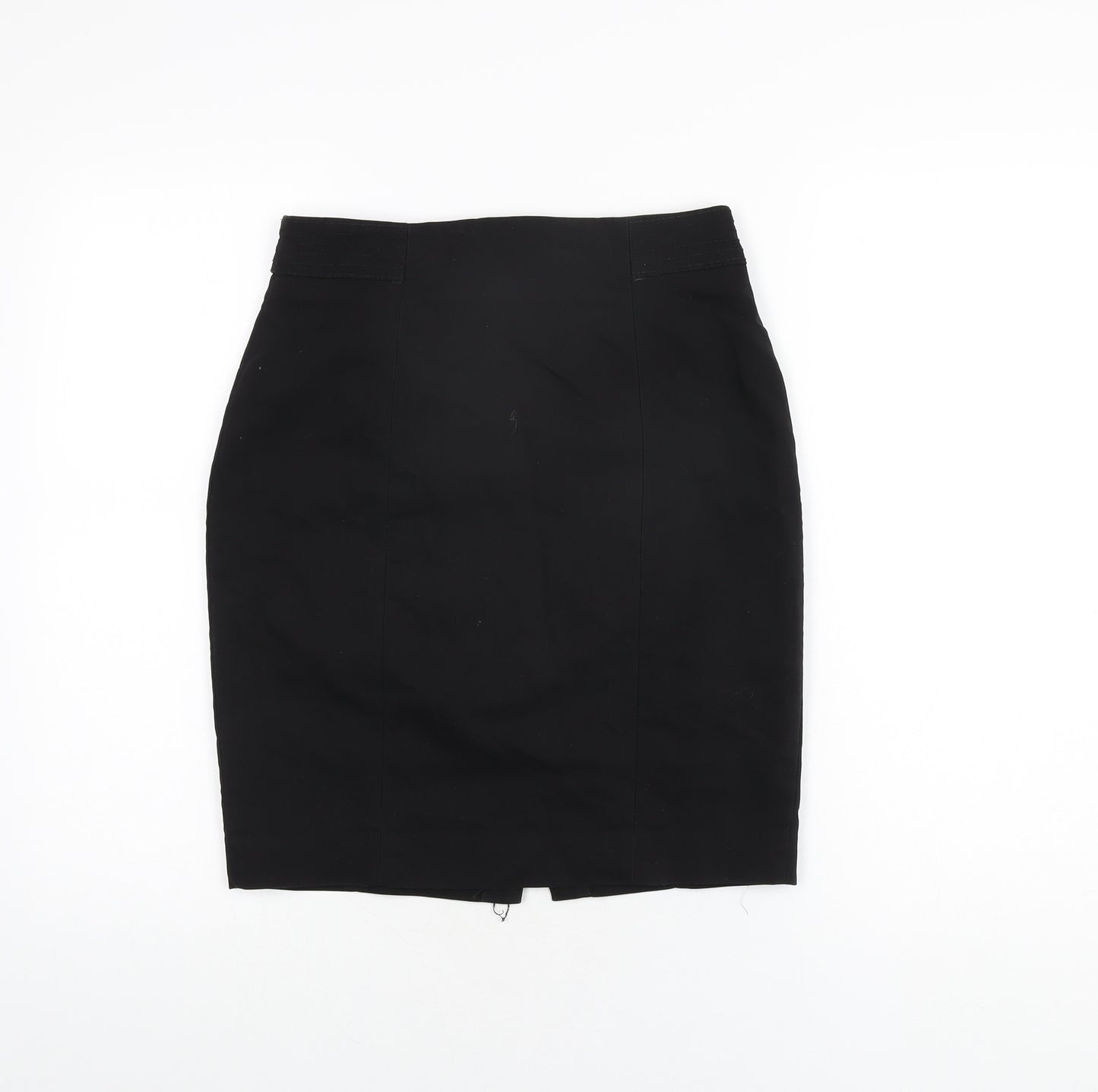 H&M Womens Black Cotton Straight & Pencil Skirt Size 8 Zip