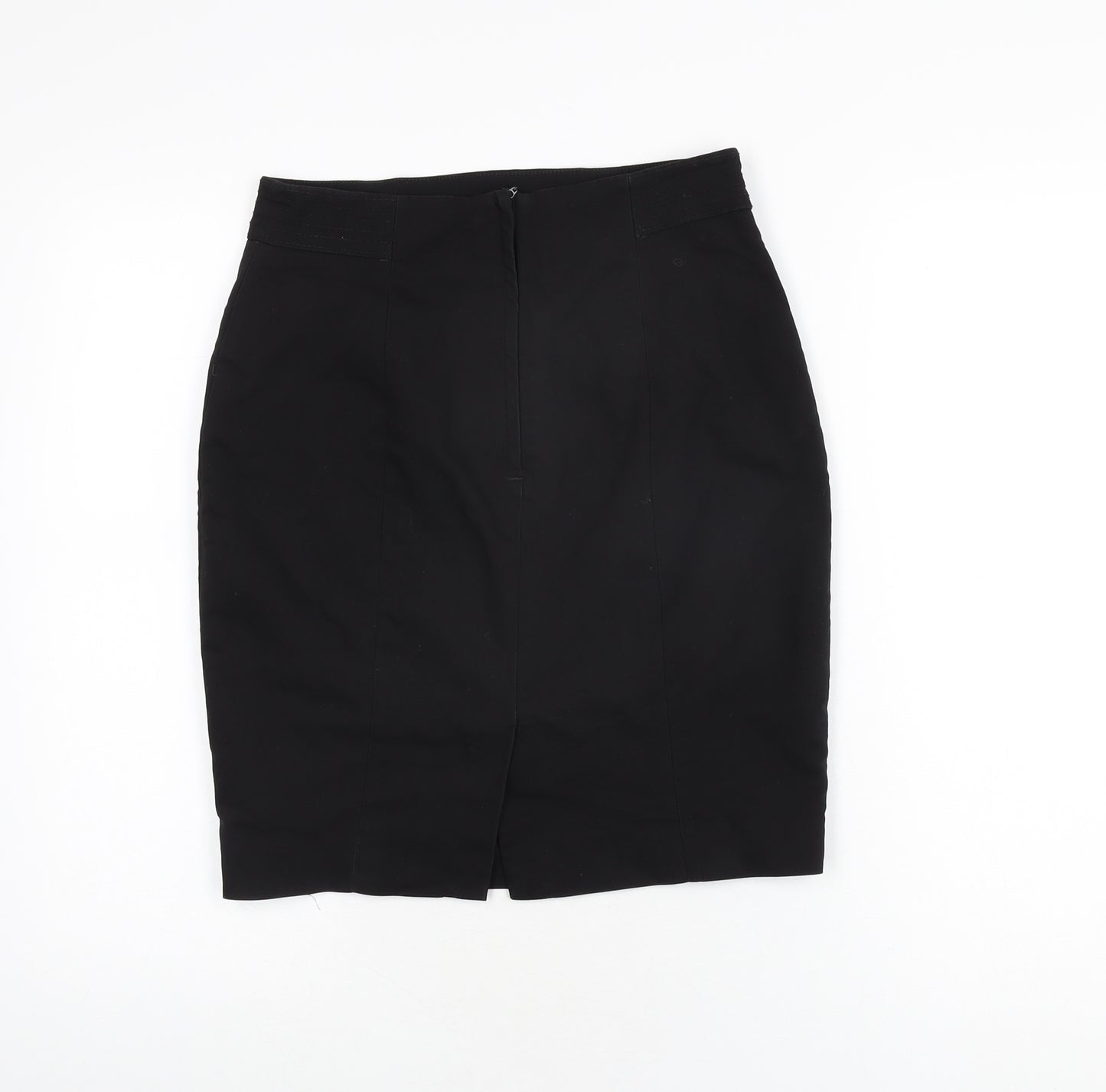 H&M Womens Black Cotton Straight & Pencil Skirt Size 8 Zip