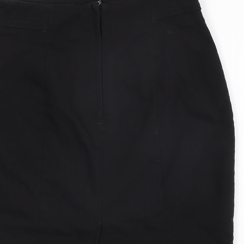 H&M Womens Black Cotton Straight & Pencil Skirt Size 8 Zip