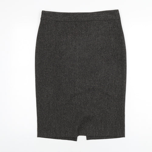 Zara Womens Grey Polyester Straight & Pencil Skirt Size M Zip