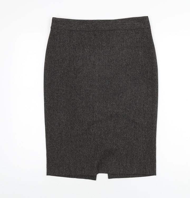 Zara Womens Grey Polyester Straight & Pencil Skirt Size M Zip