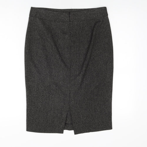 Zara Womens Grey Polyester Straight & Pencil Skirt Size M Zip
