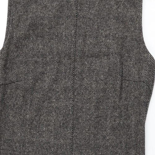 Mango Womens Grey Polyester Bodycon Size M Round Neck Zip