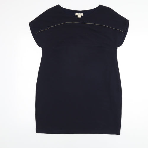 Celuu Womens Blue Viscose Shift Size 12 Boat Neck Pullover
