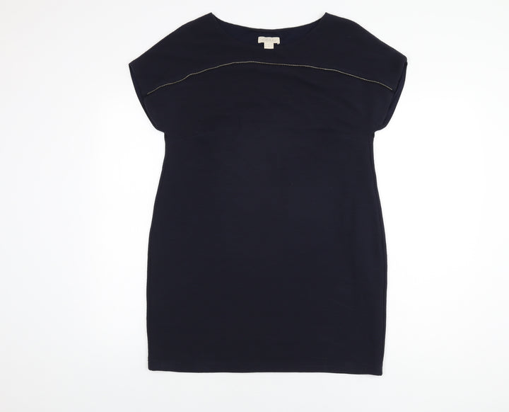 Celuu Womens Blue Viscose Shift Size 12 Boat Neck Pullover