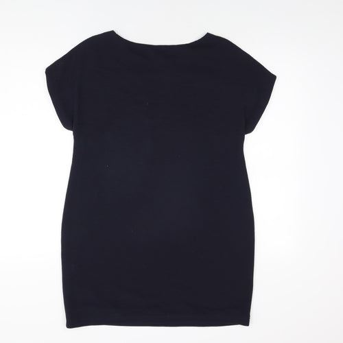 Celuu Womens Blue Viscose Shift Size 12 Boat Neck Pullover