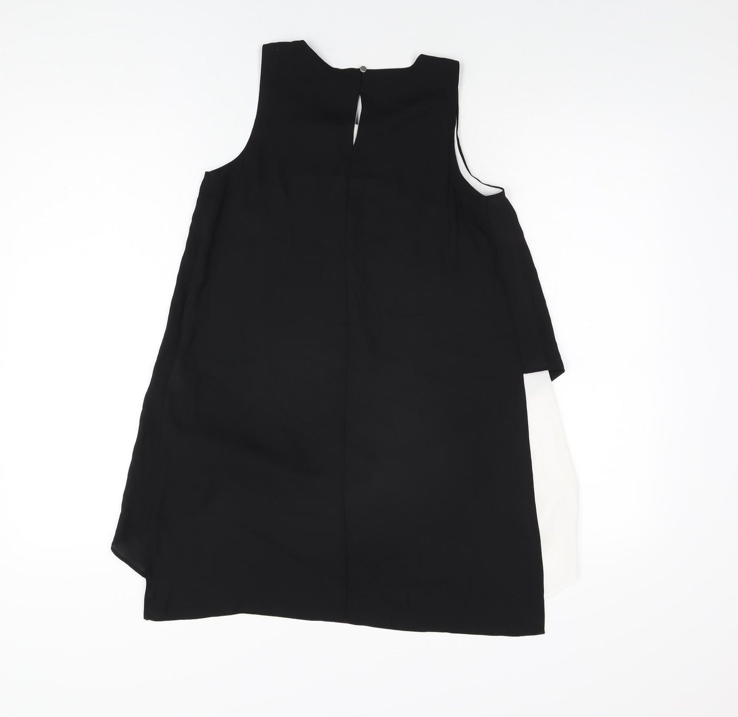 River Island Girls Black Polyester Basic Blouse Size 12 Years Round Neck Button