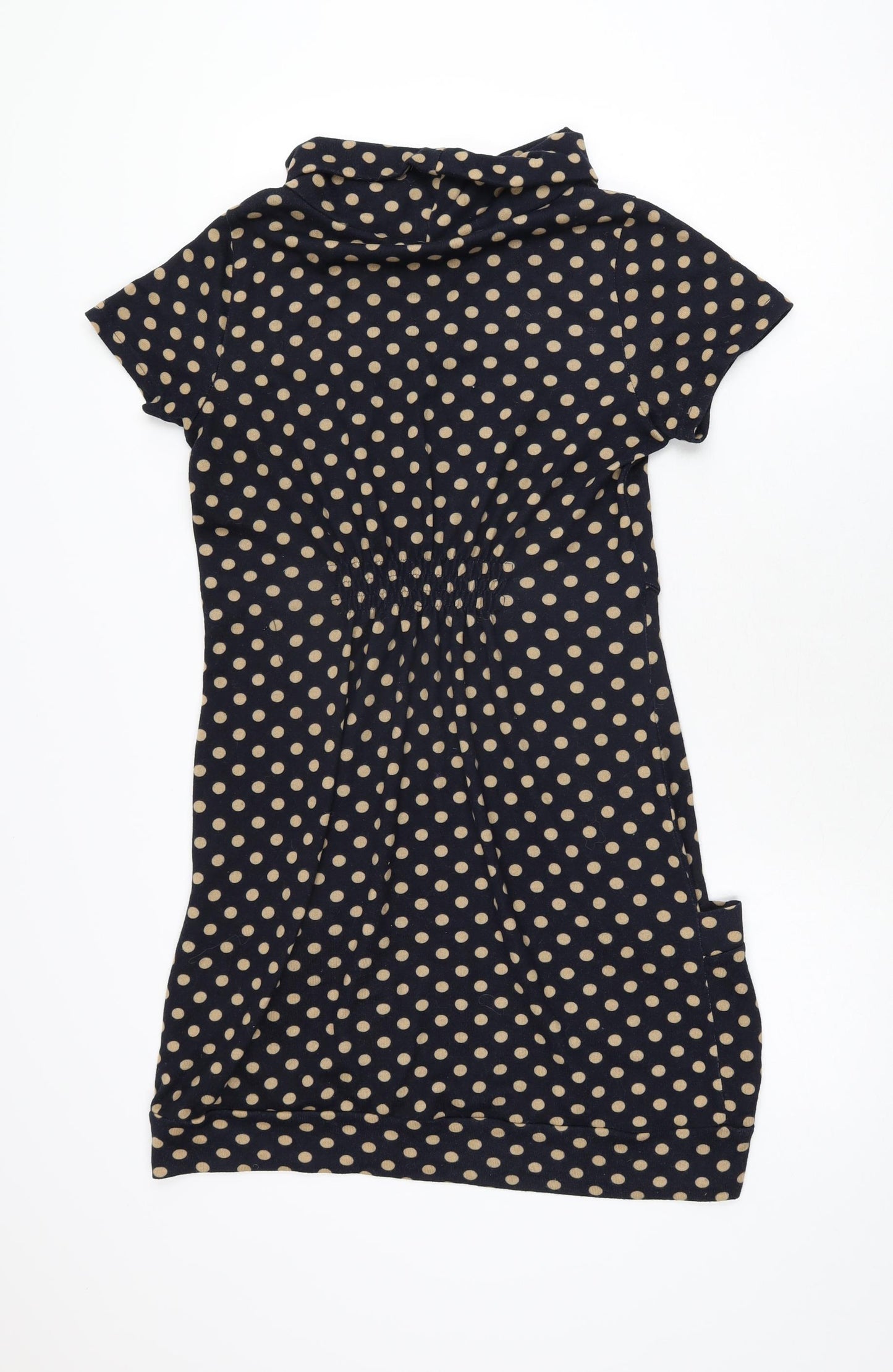 Goldkid Womens Blue Polka Dot Polyester Shift Size L Round Neck Pullover